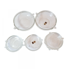 Original  Walther Glas Набор хрустальных тарелок, 7шт., 18 x 3,5 см и хрустальных мисок, 2шт., 26 x 7 см, Германия, 1960-70гг.