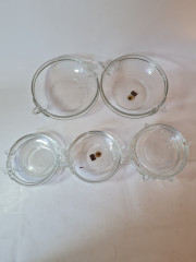 Original  Walther Glas Набор хрустальных тарелок, 7шт., 18 x 3,5 см и хрустальных мисок, 2шт., 26 x 7 см, Германия, 1960-70гг.