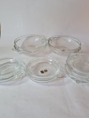 Original  Walther Glas Набор хрустальных тарелок, 7шт., 18 x 3,5 см и хрустальных мисок, 2шт., 26 x 7 см, Германия, 1960-70гг.