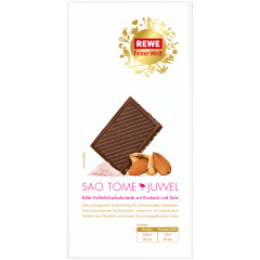 REWE Feine Welt Sao Tome Juwel Молочный шоколад с миндалем и солью 100г