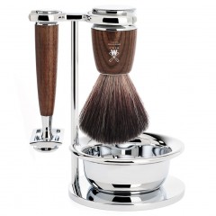 Muhle Rytmo 4tlg. Rasierset, Black Fibre Esche gedampft  Ритм 4 части Бритвенный набор, пропаренный черный пепел