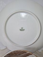 Mitterteich Bavaria Чайное трио &quot;Красные розы&quot; с позолоченным узором на белом фарфоре, Германия, 1960-70гг.