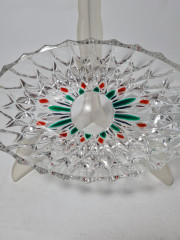 Тарелка винтажная с зелено-красным декором, 20 x 13 x 4,5 см, Германия, 1960-70гг.