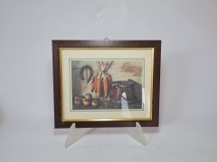 Картина винтажная, репродукция, Centro Arte &quot;Початки кукурузы&quot;, 20 х 24 см, Италия, 1960-70гг.