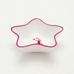 Gmundner Keramik Gmundner Keramik Bordeauxroter Hirsch Sternschale Stella d: 14 cm / h: 3,9 cm Керамика Gmundner, бордовая миска со звездой красного оленя Stella d: 14 см / высота: 3,9 см