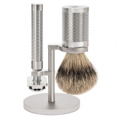 Muhle Rocca 3 tlg Rasierset Silberspitz, Griff Edelstahl  Бритвенный набор Rocca из 3 серебряных наконечников, ручка из нержавеющей стали