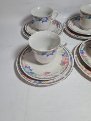 Сервиз кофейный винтажный на 4 персоны, в заводской упаковке, нежный цветочный декор, китайский фарфор, Китай, 1970-80гг.