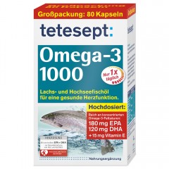 tetesept Omega-3 Lachsol 1000 80st, Омега-3 морской рыбы, 80 шт
