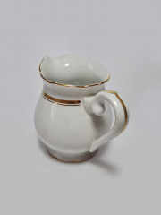 Молочник винтажный фарфоровый PMR Jaeger&amp;Co Bavaria, белый с золотым ободком, 10,5 x 13 см, Германия, 1960-70гг.