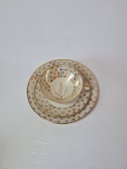 ELFENBEIN Чайное трио с обильной позолотой &quot;Золотая флора&quot;, Германия, 1960-70гг.