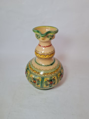 Ваза-кувшин винтажная Iapaz D.F. P.Artobispo, керамика с цветочным декором, ручная роспись, 24 x 17 см, 1960-70гг.