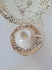 Bareuther Винтажное Чайное трио &quot;Флора&quot; и обильным позолоченным узором, Германия, 1960-70гг.