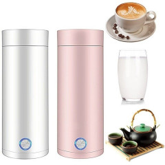 Yoyaxi Yoyaxi Reise-Wasserkocher Tragbarer Wasserkocher, Reisen, 400-ml-Thermobecher-Heisswasser-Tee-Kaffee-Heizgerat Rosa Дорожный чайник Yoyaxi, портативный чайник для путешествий, 400 мл, термокружка, нагреватель для горячей воды, чая, кофе