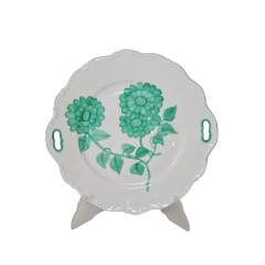 Seltmann Weiden Bavaria Тарелка с зеленым декором и фактурным рисунком, 27 см, Германия, 1960-70гг.