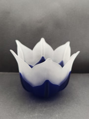 Фруктовница винтажная средняя Partylite Portugal, цветное стекло, 17 х 13 см, Португалия, 1970-80гг.