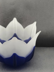 Фруктовница винтажная средняя Partylite Portugal, цветное стекло, 17 х 13 см, Португалия, 1970-80гг.