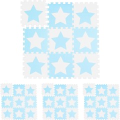 relaxdays 36 x Puzzlematte Sterne weiss-blau 36 x коврик-пазл звезды бело-голубой