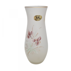 Ваза винтажная Creazioni V.R. с пастельными цветами, матовое стекло, 17.5 см, Италия, 1960-70гг.