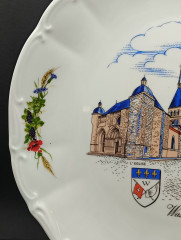 Тарелка декоративная винтажная Sarreguemines / Anne Ehret Ranrupt &quot;Васси&quot;, сувенирная, фарфор, 26 см, Франция, 1960-70гг.