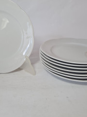 Набор тарелок винтажный Schumann, белый фарфор с фактурным узором, 8 шт х 19,5 x 2 см, Германия, 1960-70гг.
