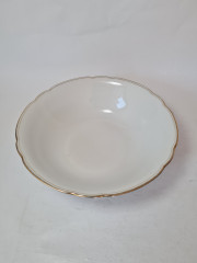 Сервировочная тарелка винтажная Bareuther Bavaria, белый фарфор с позолоченным ободком, 23 x 7 см, Германия, 1960-70гг.