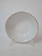 Сервировочная тарелка винтажная Bareuther Bavaria, белый фарфор с позолоченным ободком, 23 x 7 см, Германия, 1960-70гг.