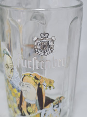 Немецкие пивные кружку винтажные Rastal / Fuftenberg с изображением шутов, стекло, 0.25 л, 12.5 см, 4 шт., Германия, 1970-80гг.