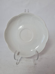 Набор тарелок винтажный Schumann, белый фарфор с фактурным узором, 9 шт х 15 x 2,5 см, Германия, 1960-70гг.