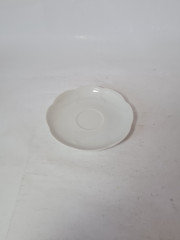 Набор тарелок винтажный Schumann, белый фарфор с фактурным узором, 9 шт х 15 x 2,5 см, Германия, 1960-70гг.