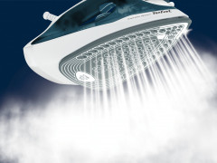 Tefal Tefal Dampfbugeleisen FV2839E0, Trocken-  Dampf, Cerilium-Sohle, 2400W, Blau, Weiss, 2400,00 W, Stabile Ruckkantenstutze, Anti-Tropf-Funktion, Variabler Dampf  Паровой утюг Tefal FV2839E0, сухой пар, подошва Cerilium, 2400 Вт, синий, белый, 2400,00 