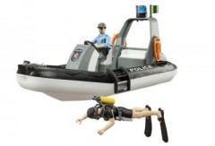 Bruder bworld Polizei Schlauchboot mit Licht und zwei Figuren Полицейская лодка bworld со светом и двумя фигурками