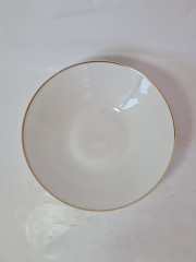 Сервировочная тарелка винтажная Mitterteich Bavaria, белый фарфор с позолоченным ободком, 22,5 x 6,5 см, Германия, 1960-70гг.