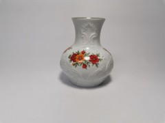 Royal Porzellan Bavaria KPM Germany Handarbeit, Королевский фарфор Бавария КПМ Фарфоровая вазочка с цветами на рельефном фоне 12см, 1974г