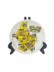 Тарелка декоративная винтажная "Grand Duche de Luxemburg", фарфор, 10 см, Германия, 1970-80гг.