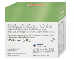 Merz Spezial Haar Vitamine Intense Kapseln 120 St, 71 g Витамины для волос Интенсивные, 120 капсул