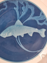 Тарелка декоративная винтажная Rosenthal Selb Bavaria с изображением рыбы, фарфор, Германия, 1970-80гг.