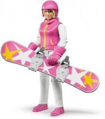 Bruder BRUDER 60420 bworld Snowboardfahrerin mit Zubehor Женский сноубордист BRUDER 60420 bworld с аксессуарами