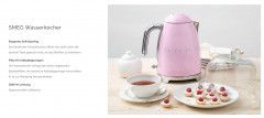 SMEG SMEG Wasserkocher SMEG Wasserkocher Edelstahl 1,7 L Fassung, 2400 W, Wasser Kocher, 2400,00 W, 360° Basis, BPA- Frei, elektrischer Чайник SMEG Чайник SMEG, нержавеющая сталь, емкость 1,7 л, 2400 Вт, водоварка, 2400,00 Вт, основание 360°, без BPA, эл