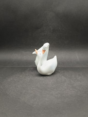 Статуэтка винтажная миниатюрная Hollohaza &quot;Влюбленные утки&quot;, ручная роспись, 10 х 8 см, фарфор, Венгрия