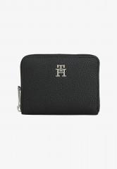 Tommy Hilfiger MEDIUM PEBBLE GRAIN MONOGRAM  Wallet black СРЕДНЯЯ ГАЛКА МОНОГРАММА Бумажник черный