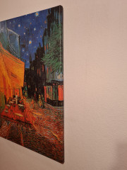 Картина винтажная / репродукция Винсент Ваг Гог &quot;Ночная терраса кафе (1888)&quot;, 60 х 80 см, Германия, 1980-90гг.