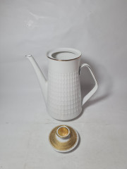 Чайник винтажный Winterling Marktleuthen Bavaria, белый / золото, фарфор, Германия, 1960-70гг.