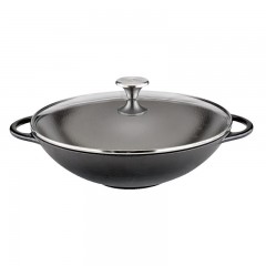 Kuchenprofi Kuchenprofi Wok mit Glasdeckel Provence Schwarz d: 30 cm / h: 9 cm K?chenprofi Wok со стеклянной крышкой Provence Black d: 30 см / высота: 9 см