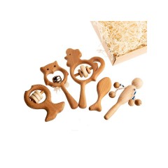 Montessori® Grosses Geschenkset Babyrasseln and Beissringn Большой подарочный набор погремушки и прорезыватели