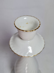 Подсвечник винтажный Alka Kunst / Alboth&Kaiser Bavaria с золотой каймой, фарфор, 21 см, Германия, 1960-70гг.