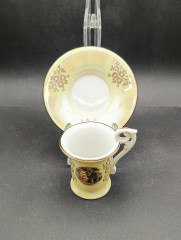 Кофейная пара винтажная Kahla &quot;Беседа&quot; в бежевых тонах, фарфор, Германия, 1960-70гг.