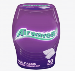 Airwaves Kaugummi, Cool Cassis, zuckerfrei, 50 St Жевательная резинка с ментолом и черной смородиной  без сахара 50 шт.