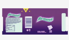 Airwaves Kaugummi, Cool Cassis, zuckerfrei, 50 St Жевательная резинка с ментолом и черной смородиной  без сахара 50 шт.