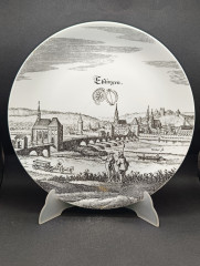 Тарелка декоративная винтажная Altenkunstadt / Elektror 50 лет &quot;Еблинген&quot;, юбилейная, фарфор, 30 см, Германия, 1970-80гг.