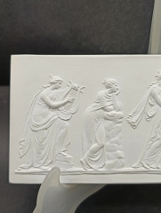 Панно-барельеф винтажное "Пять муз" (по мотивам Джозайи Веджвуда 1780 г.), керамика, 20.5 х 8 см, Германия, 1960-70гг.